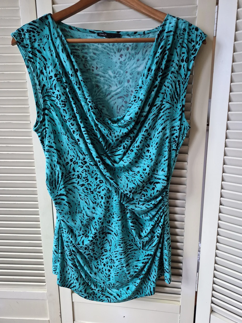 Chaus Teal Sleeveless Top Size Large